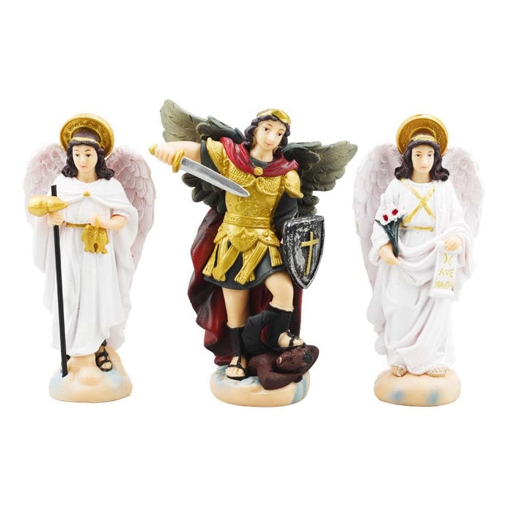 Kit 3 Trio De Arcanjos Rafael Miguel Gabriel Pequenos - 10cm