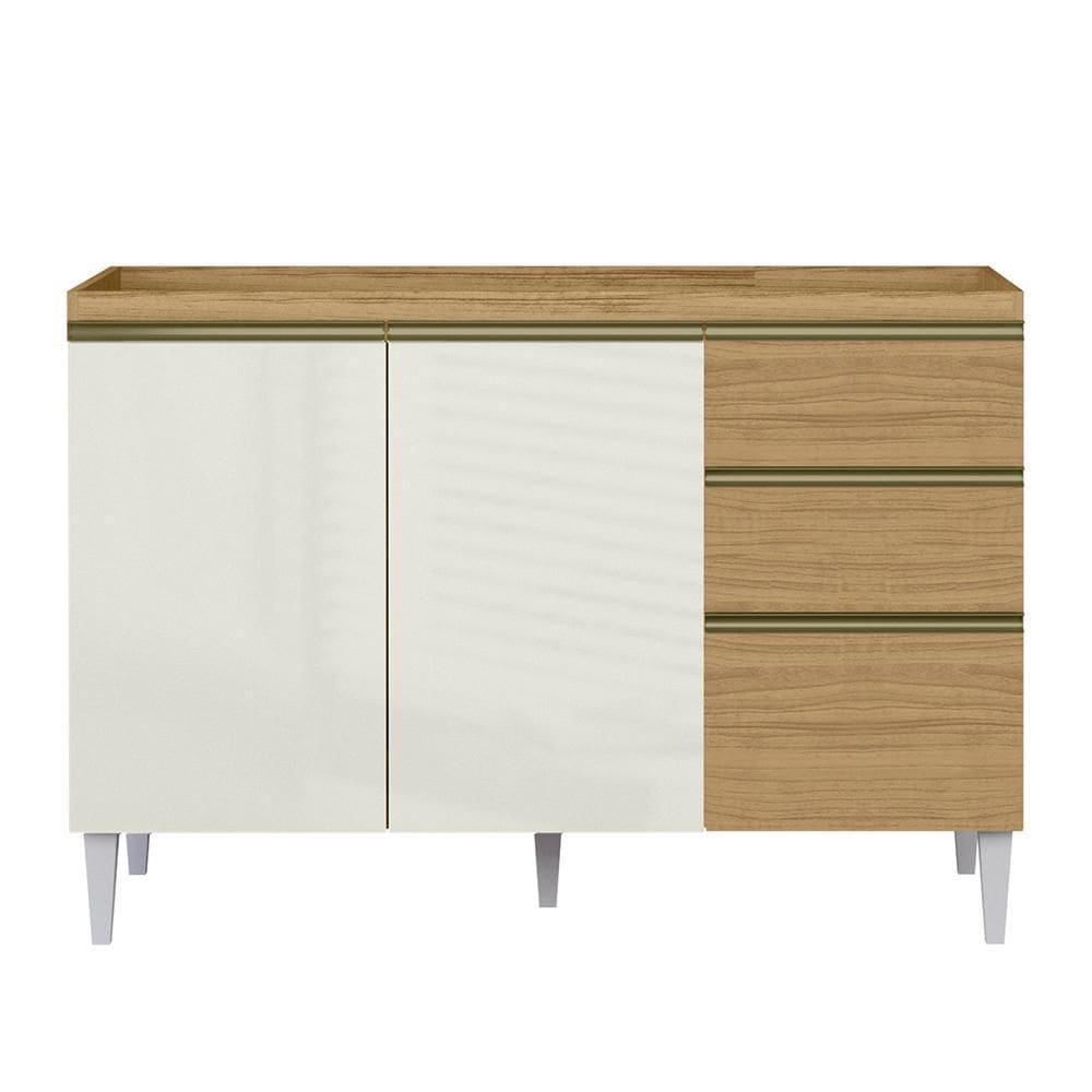 Balcão de Cozinha Sophia Clara 120cm sem Tampo - Aramóveis