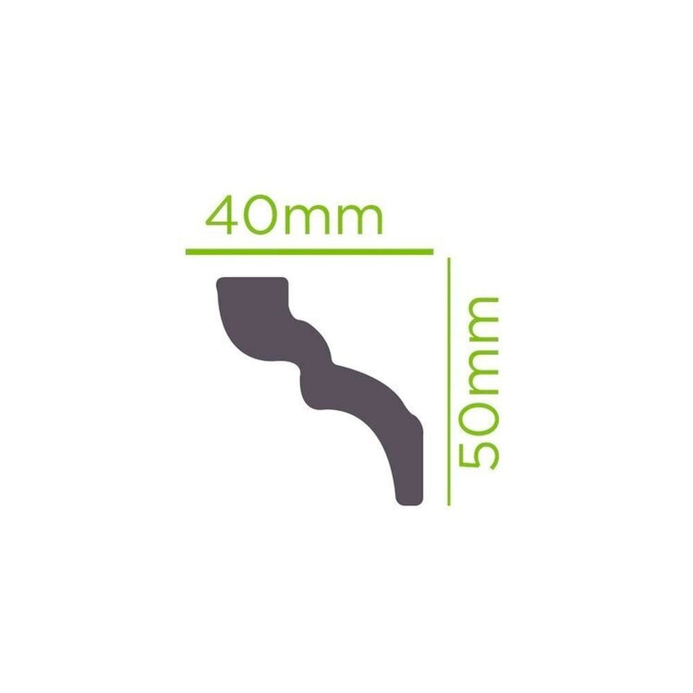 Kit com 3 Barras Rodateto de Poliestireno 5cm X 40mm Liso 6m Branco