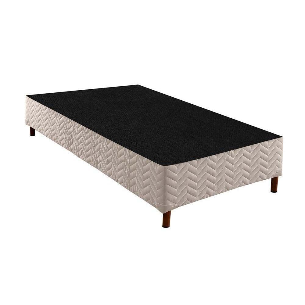 Cama Box Base Solteiro Sommier Rústico Bordado White (88x188x30) - Paropas