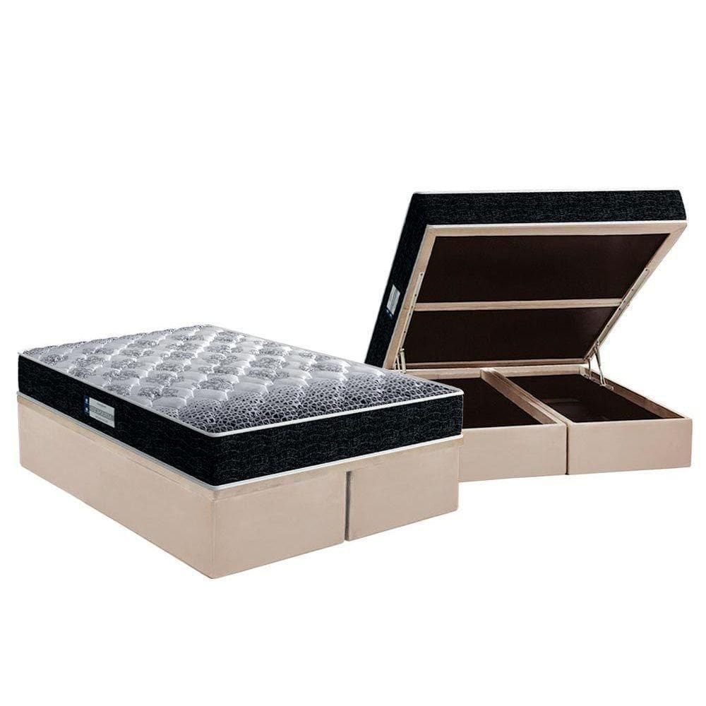 Cama Box Baú Colchão Anatômico Firmepedic Prodormir Advanced Tech Double FaceBase Suede Clean
