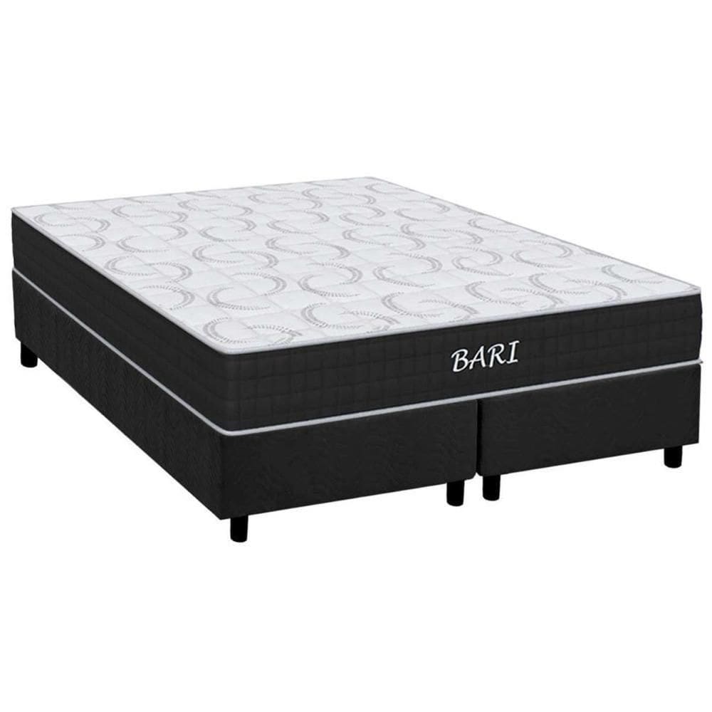 Cama Box Queen: Colchão Espuma D45 Orthoflex Bari + Base Crc Suede Gray(158x198)