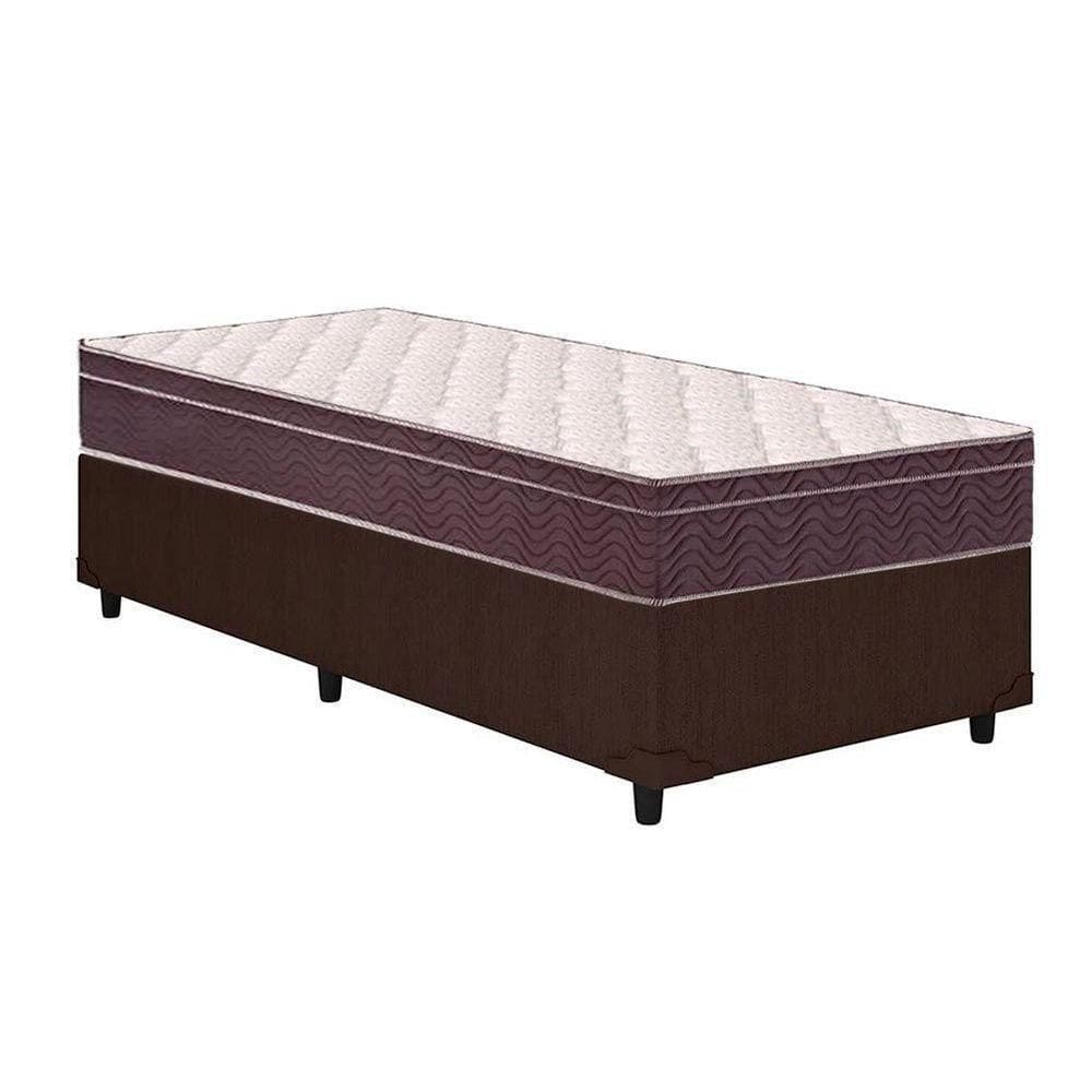 Cama Box Solteiro: Colchão Anatômico Ortobom D28/Ep Airtech 60 + Base Crc Courano Brown(88X188)