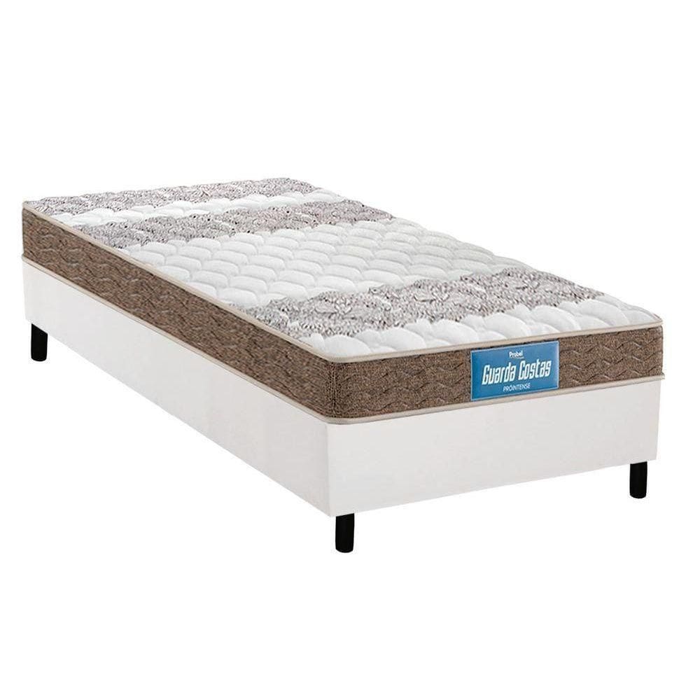 Cama Box Solteiro: Colchão Anatômico Probel D33/Ep Próintense+ Base White(88X188)