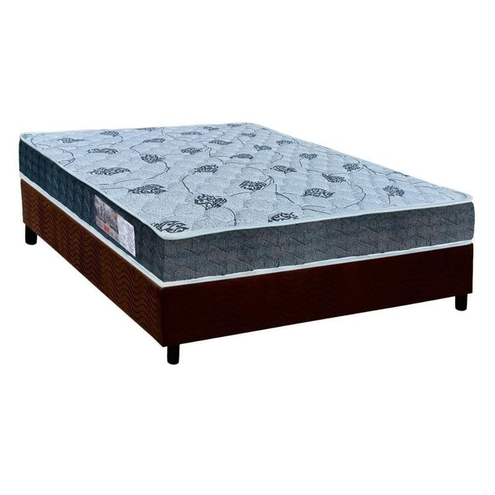 Cama Box Casal: Colchão Ortopédico Orthoflex D45/Ep Cecina + Base Crc Suede Brown(138X188)