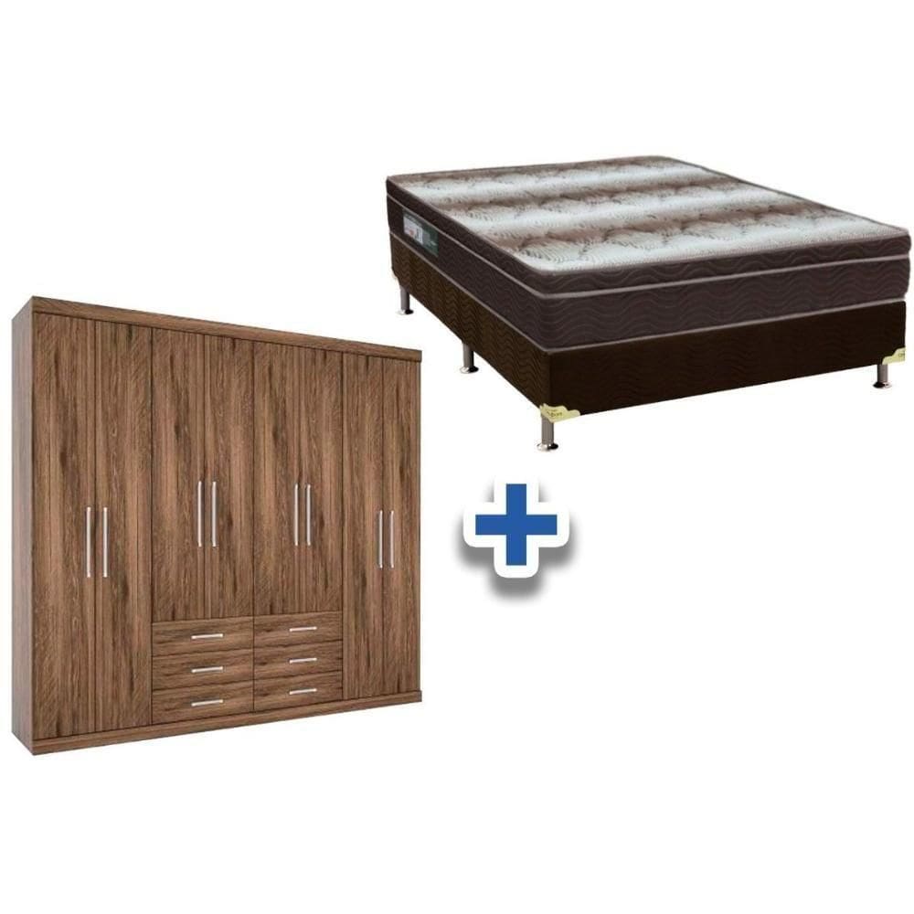 Cama Box Casal + Colchão Light Ortobom + Guarda Roupa Master 8.6 Demolição