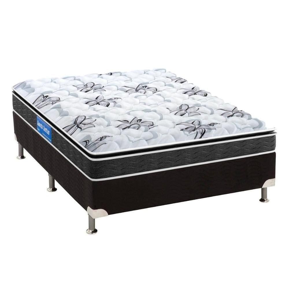 Cama Box Casal: Colchão Ortopédico Probel Guarda Costas Extra Firme + Base Crc Suede Black(138X188)