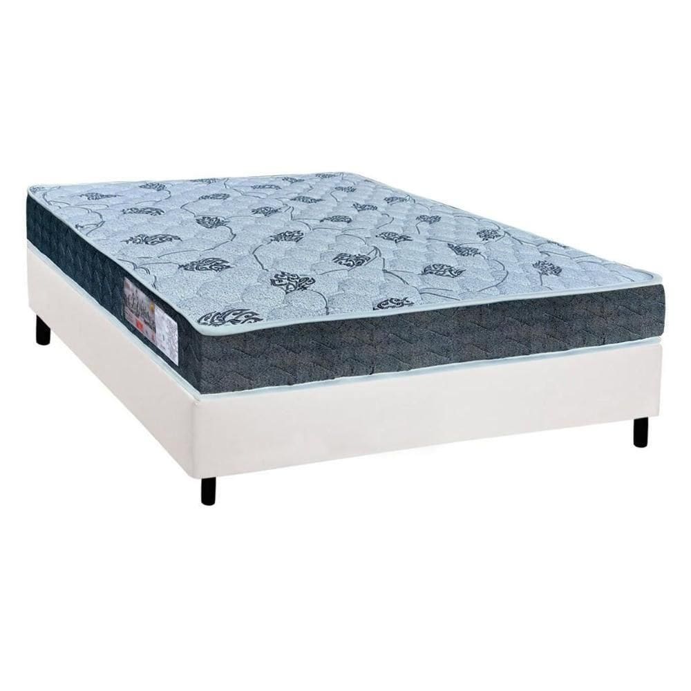 Cama Box Casal: Colchão Ortopédico Orthoflex D45/Ep Cecina + Base Crc Suede White(138X188)