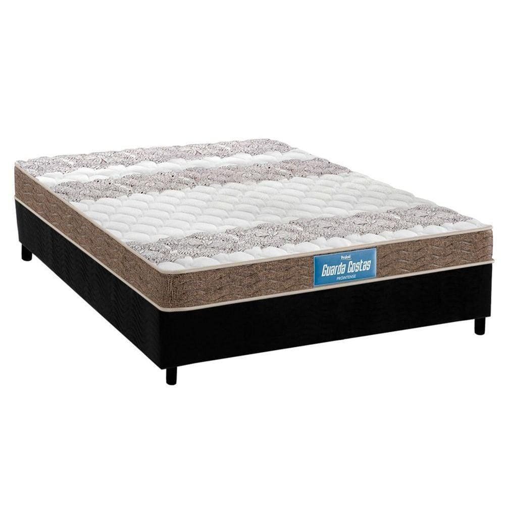 Cama Box Casal: Colchão Espuma D33 Probel /Ep Double Face + Base Black(138X188)