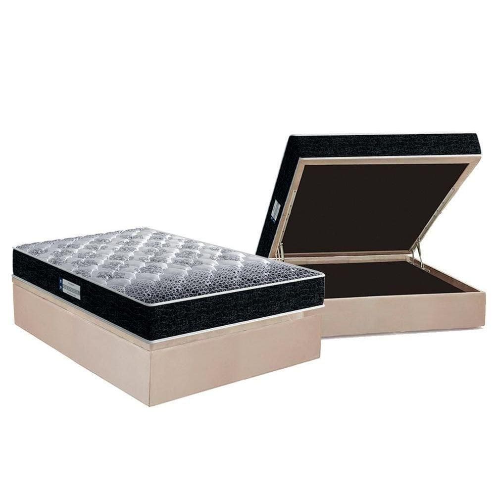 Cama Box Baú Casal: Colchão Ortopédico Probel D33 / Ep Tech1500 Double Face + Base Clean(138X188)