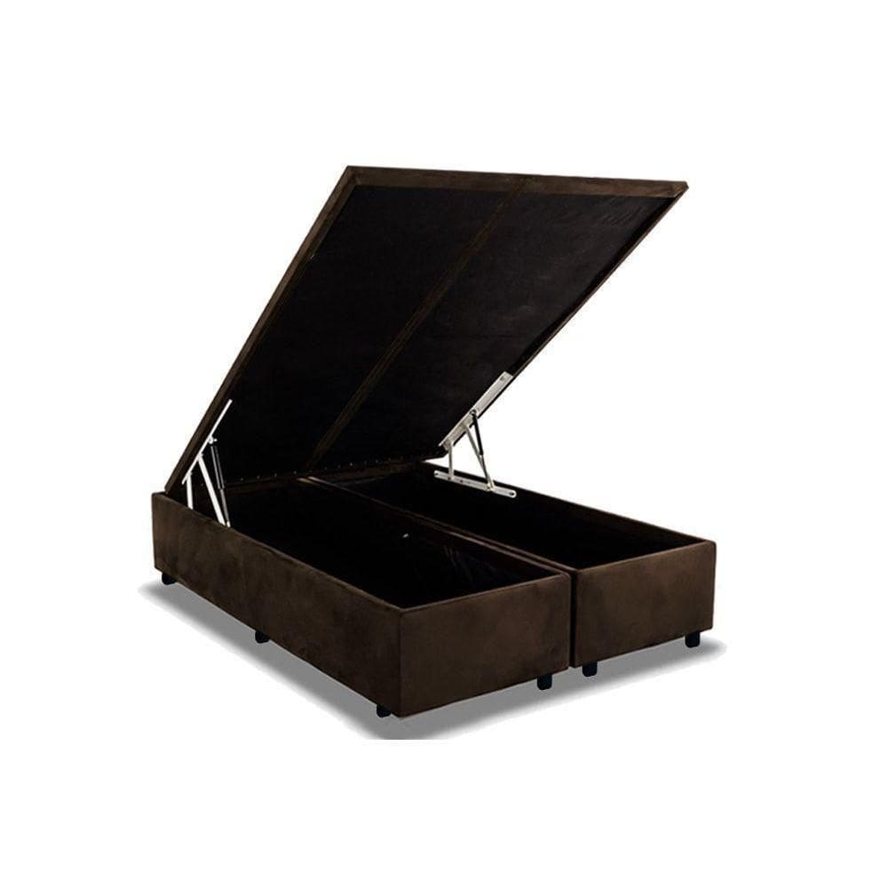 Cama Box Baú King Universal Suede Brown (193x203x35) - Costa Rica