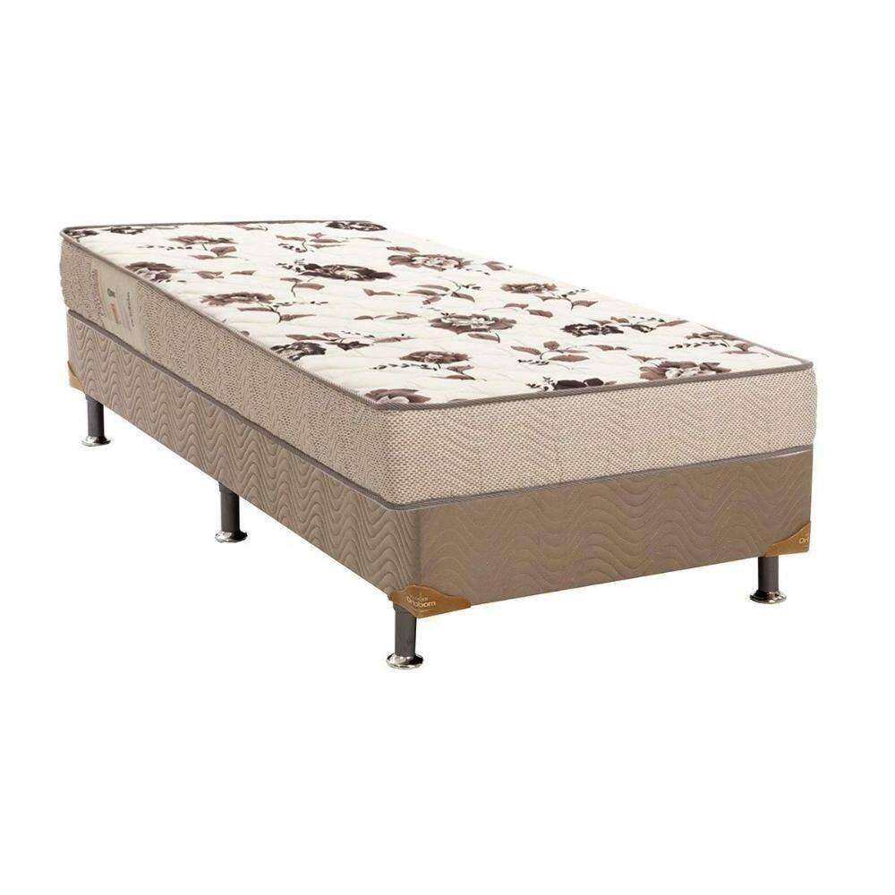 Cama Box Solteiro: Colchão Espuma Ortobom D28 Physical Mega Resistente + Base Clean(88X188)