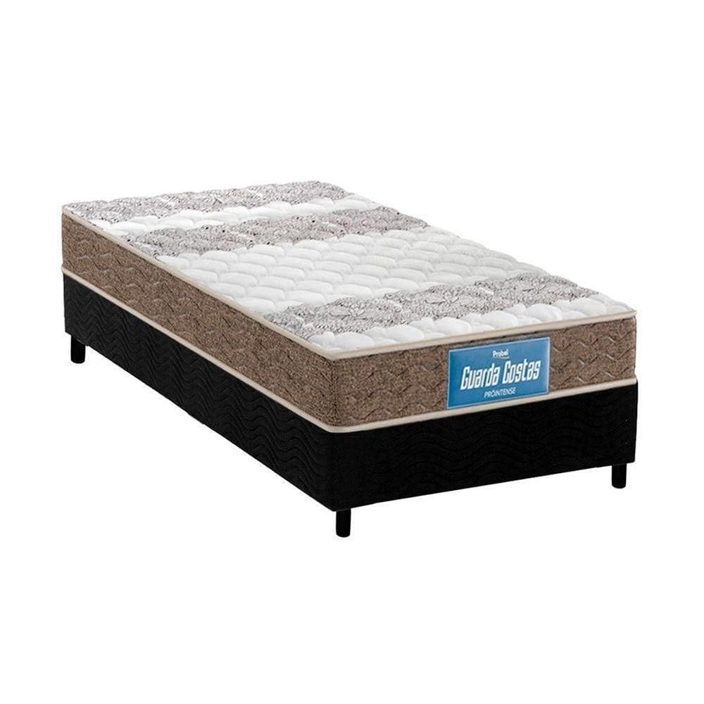 Cama Box Solteiro: Colchão Probel D33/Ep Double Face + Base Black(88X188)