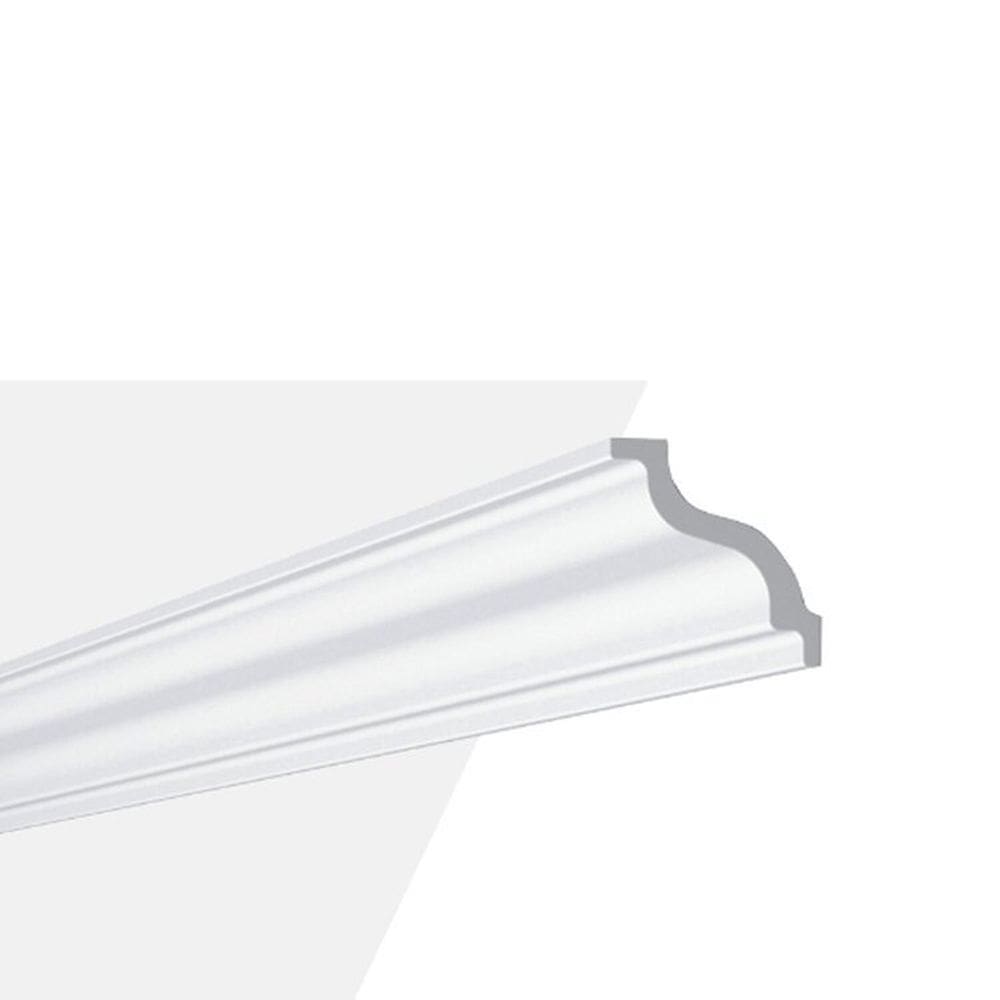 Kit com 30 Barras Rodateto de Poliestireno 7cm X 70mm Liso 60m Branco