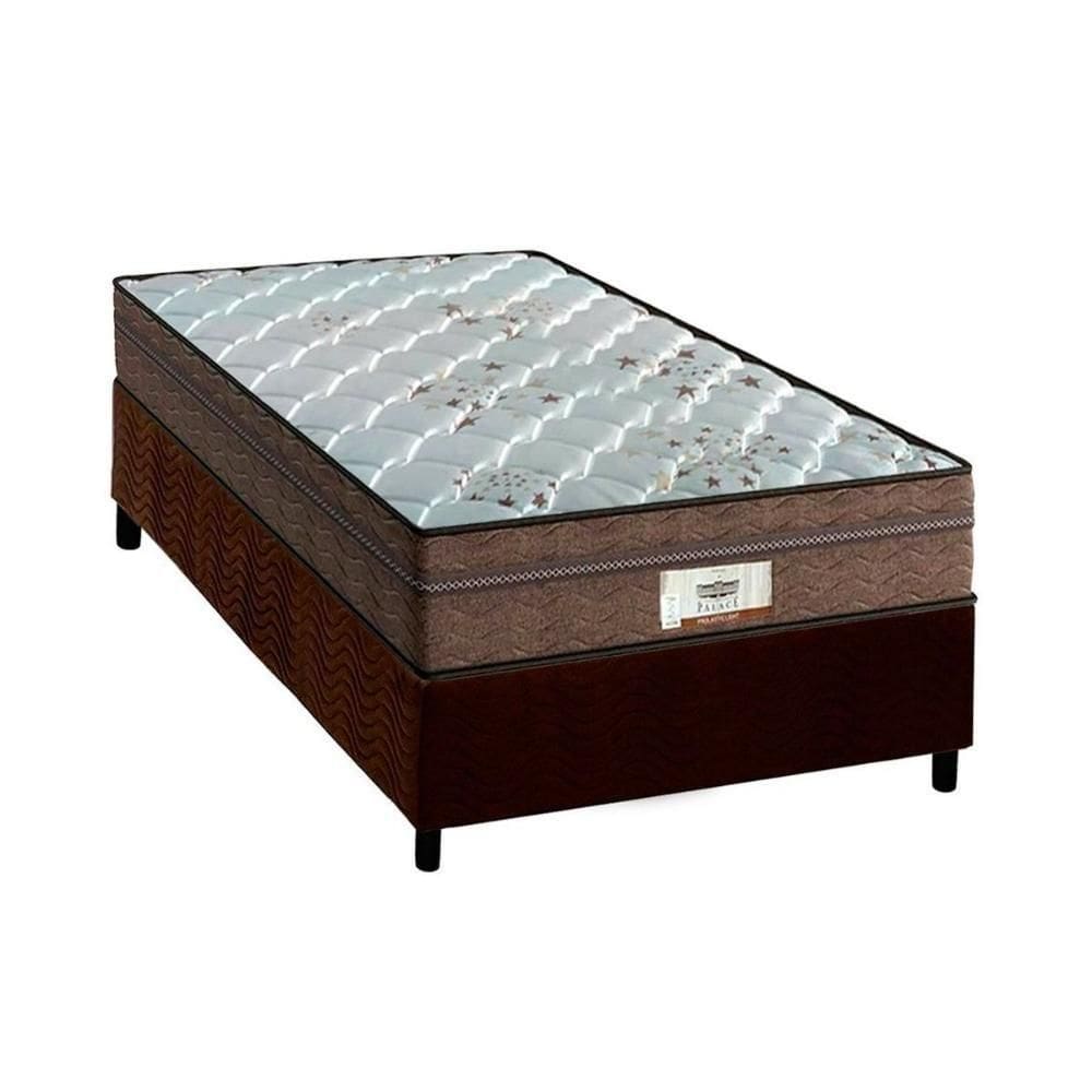 Cama Box Solteiro: Colchão Molas Probel Ensacadas Prodormir Pallace + Base Brown(88X188)