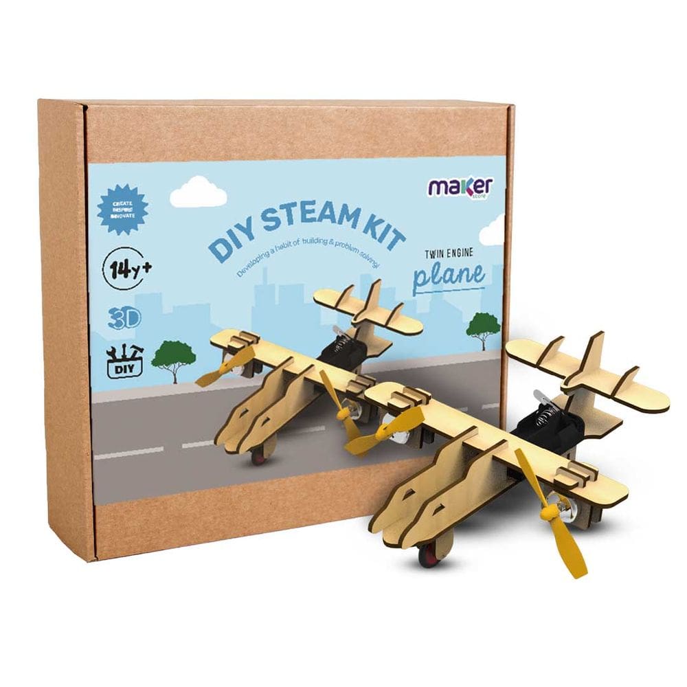 Kit Robótica Educacional STEM Montagem Aviãozinho MDF