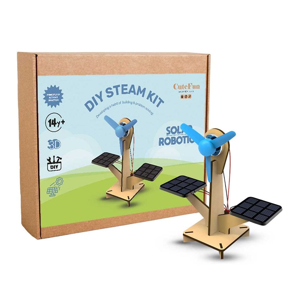 Kit STEM Mini Ventilador MDF Energia Solar Robótica Educacional