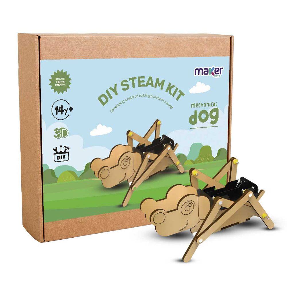 Robótica Educacional MDF Cachorro Mecânico STEM