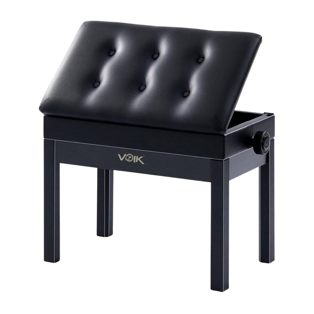 Banco Para Piano Voik BP-2200 Preto Regulável Suporta 160kg