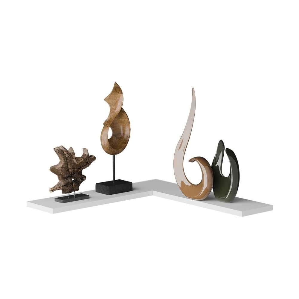Kit Prateleira Decorativa de Canto L com Suporte Invisível
