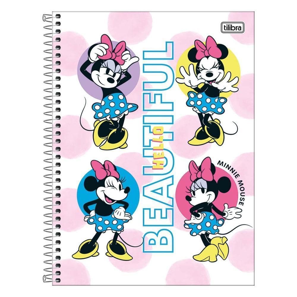 Caderno 10 Matérias 160Fls Minnie Beautiful Poá Tilibra