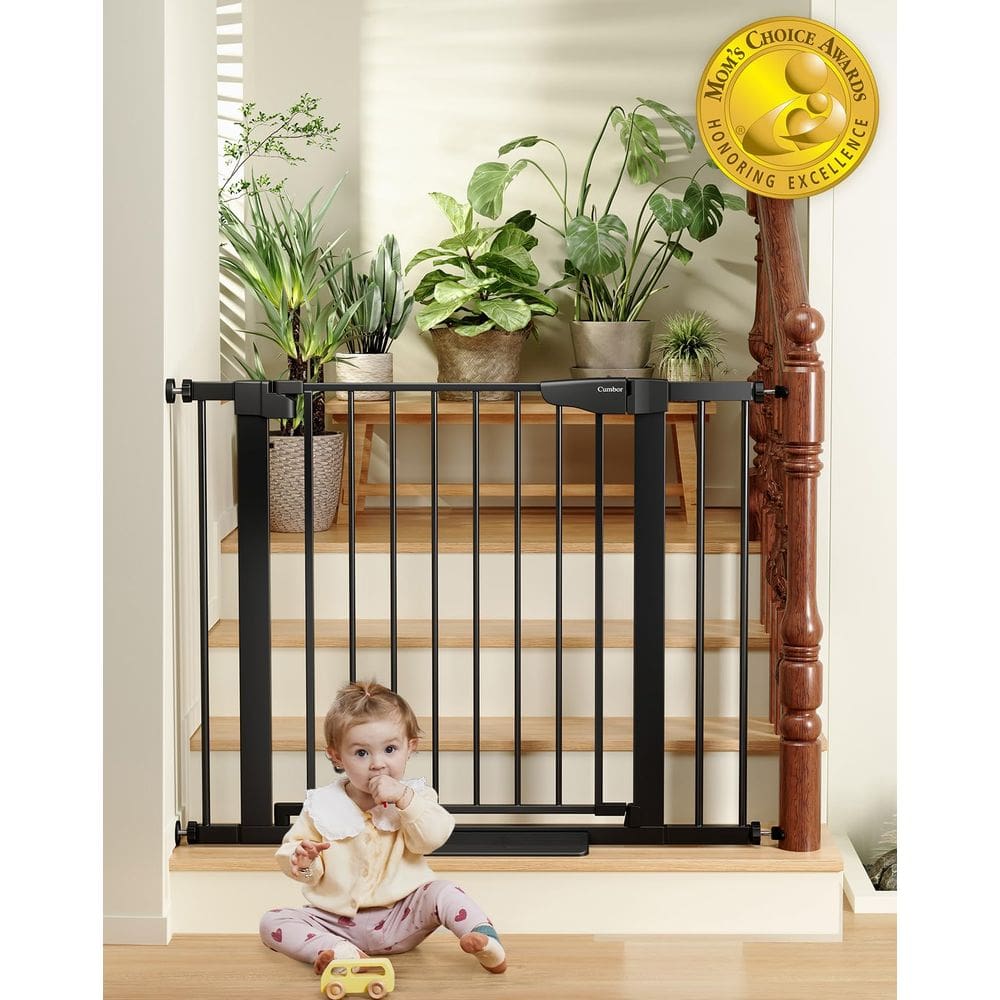 Baby Gate Cumbor 75,2-103,1 cm para escadas com porta fácil de passar