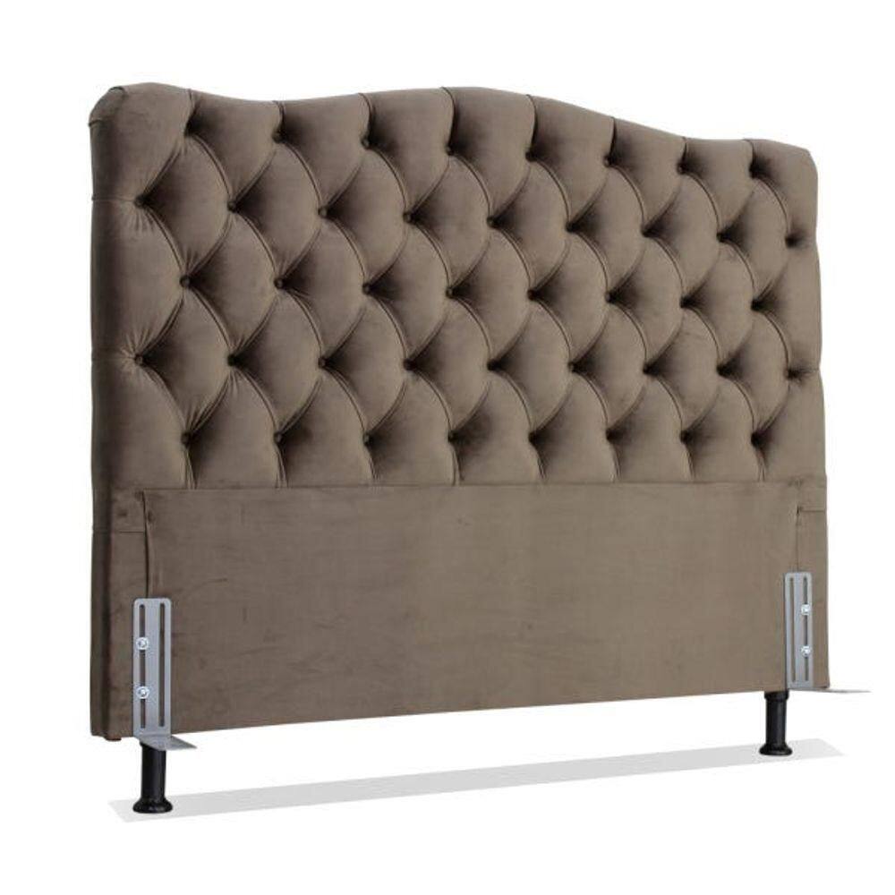Cabeceira Casal 138 - Bello Box - Dunas Suede Marrom