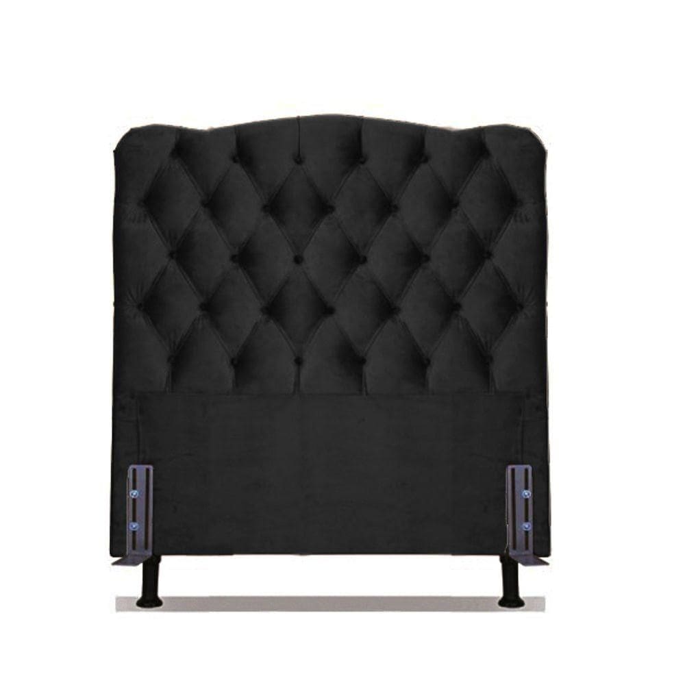 Cabeceira Solteiro 88 - Bello Box - Dunas Suede Preto