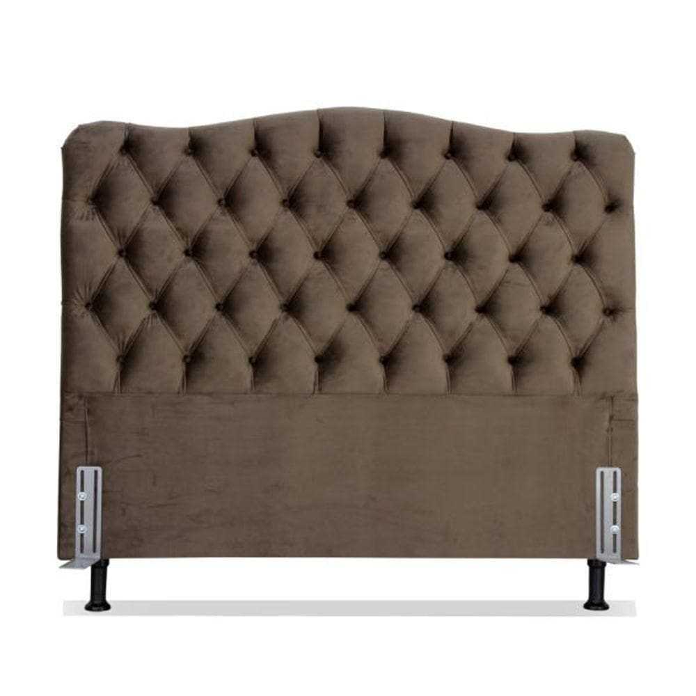 Cabeceira Casal 138 - Bello Box - Dunas Suede Marrom