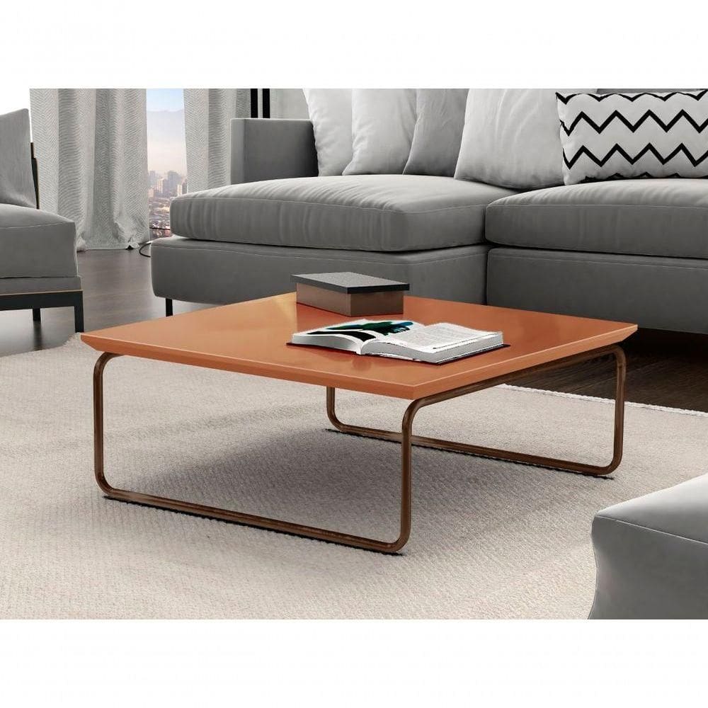 Mesa De Centro Kairos Pé Café Bisart Decor Cor:terracota