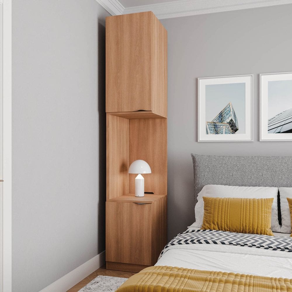 Mesa de Cabeceira Modular Direita 2 Portas 1 Gaveta Hera CabeCasa MadeiraMadeira Louro