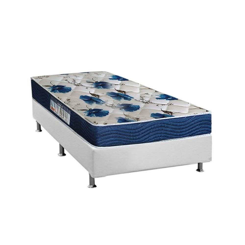 Cama Box Solteiro: Colchão Anatômico Ortobom D28/Ep Fort Tech Iso 60 + Base White(88X188)
