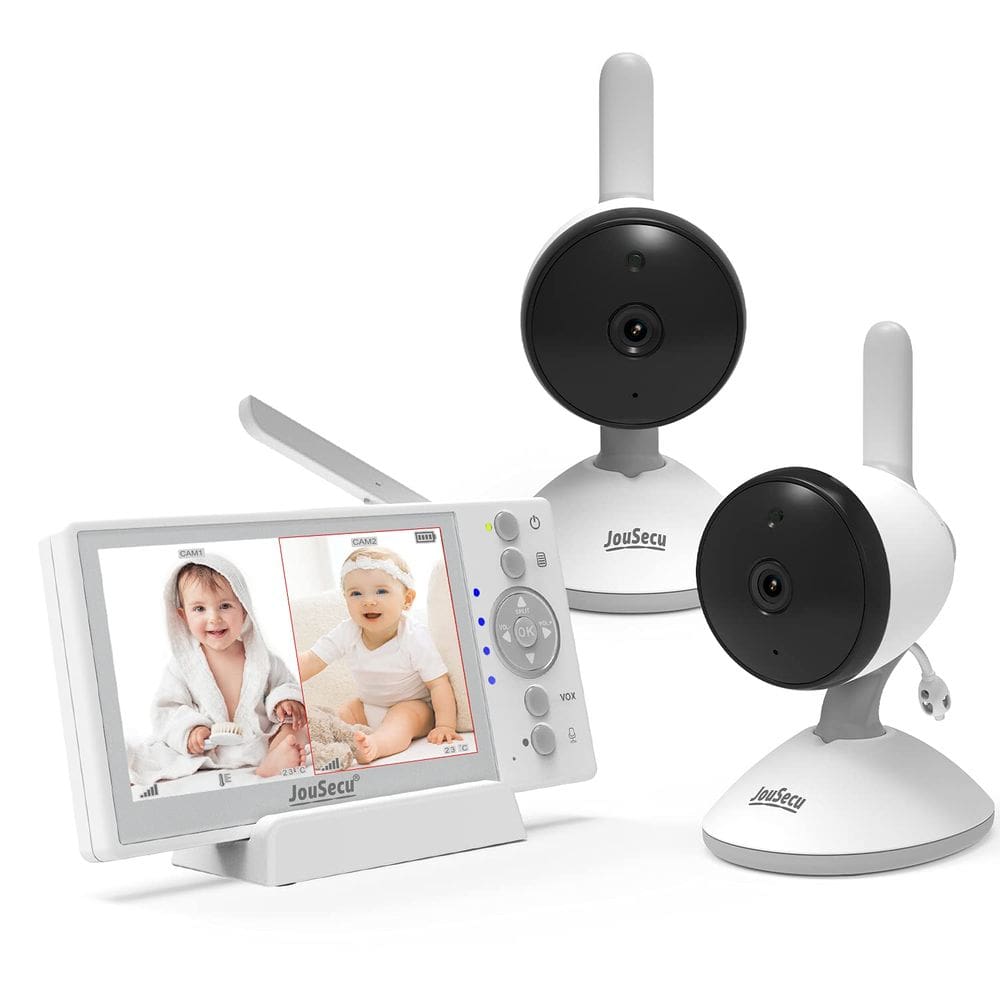 Monitor de bebê JouseCu B049-2T com 2 câmeras LCD de 4,3", 1000 pés