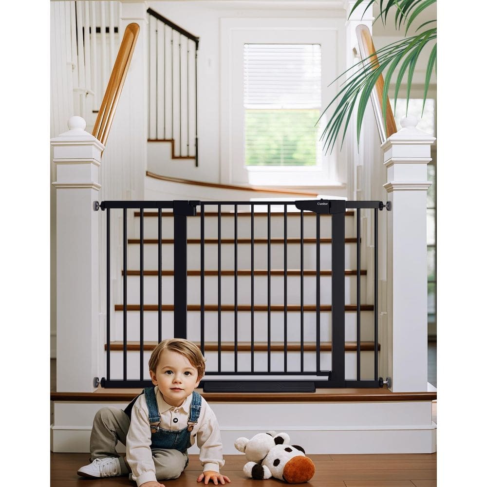 Baby Gate Cumbor 75,2-122 cm para escadas com porta de fechamento automático