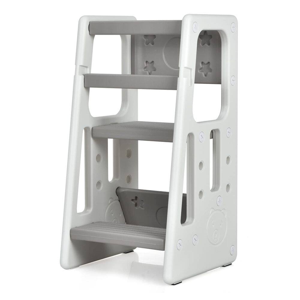 Banqueta de cozinha infantil Costzon Double Safety Rails Grey