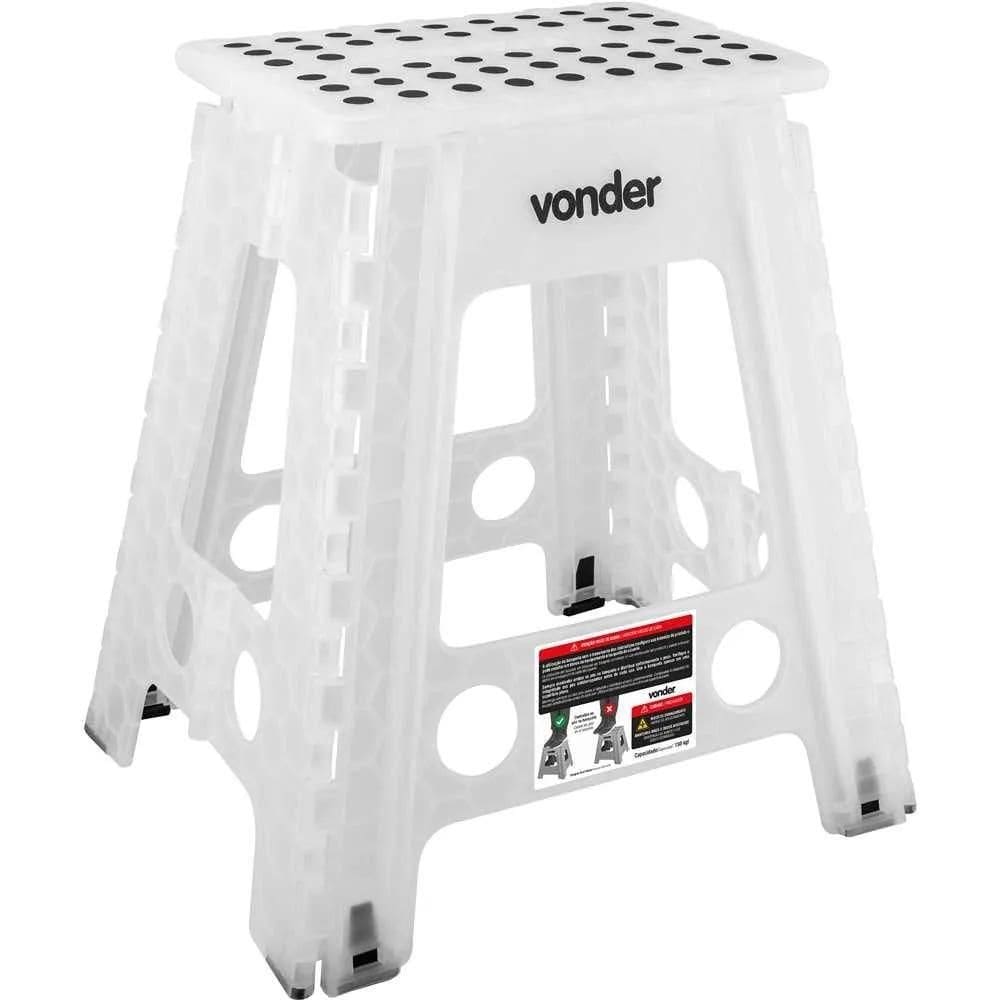 Banqueta Plástica Dobrável 450mm até 150kg Transparente VONDER