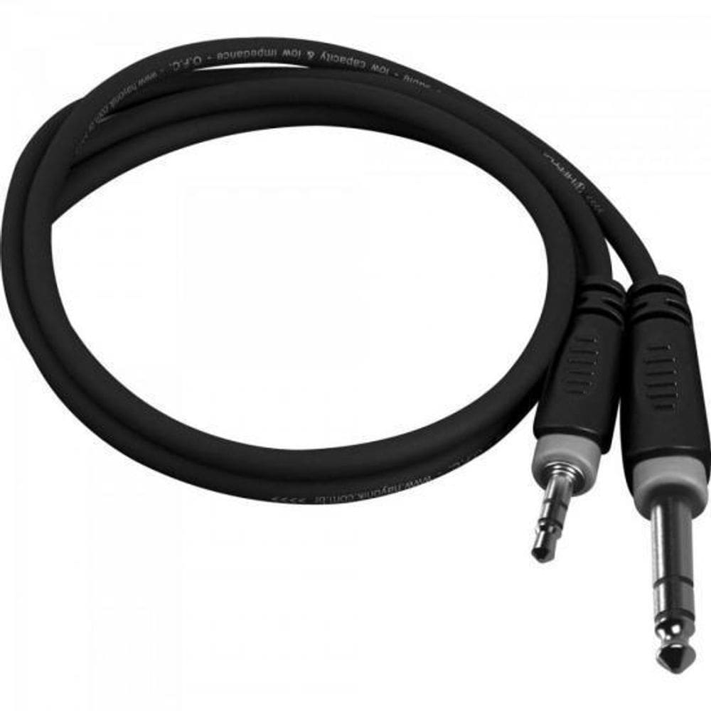 Cabo De Audio P10 Estereo X P2 Estereo 1,5M Player Preto Ha