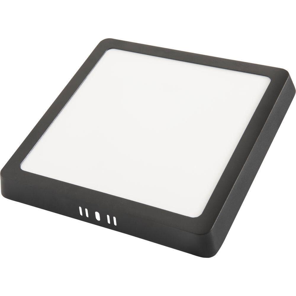 Plafon Fita Led Tramontina Quadrado De Sobrepor Preto 18 W 3000 K 1250 Lm Luz Amarela