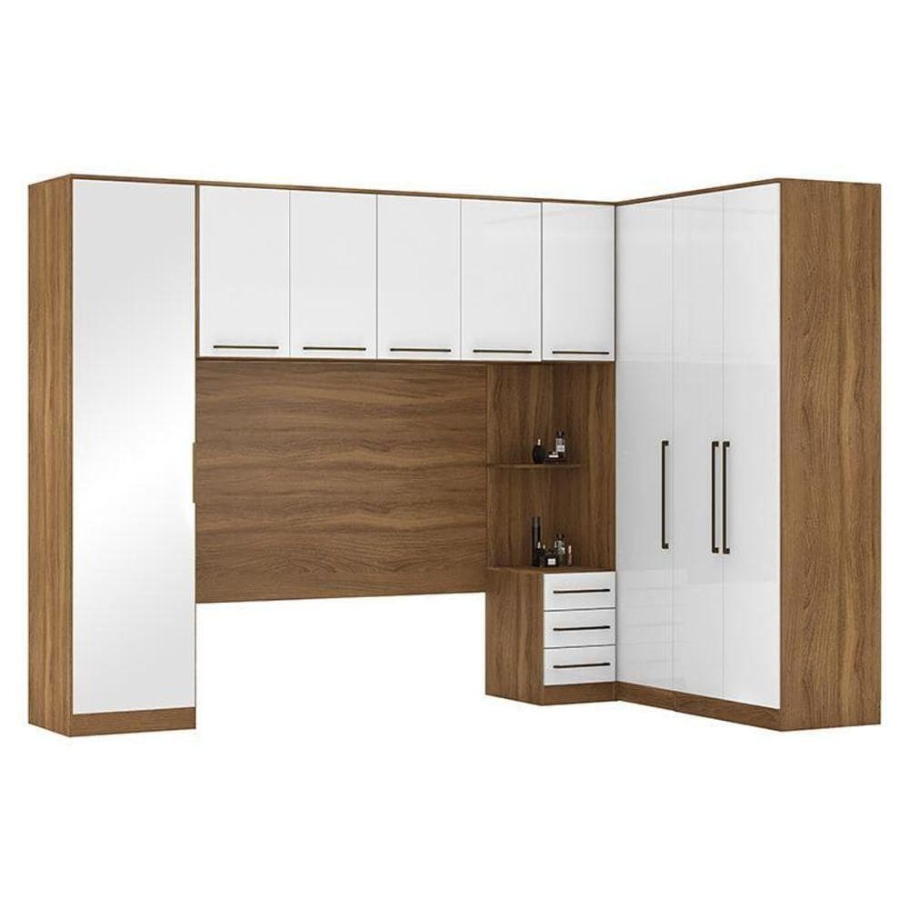 Quarto Modulado Casal Irlanda Composição 3 Amêndola-branco - Demartêz Amêndola-branco