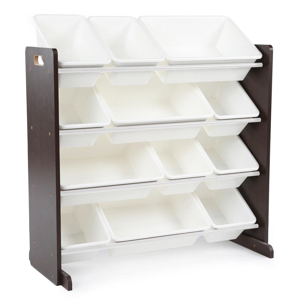 Organizador de brinquedos Humble Crew Modern com 12 caixas de café expresso/branco