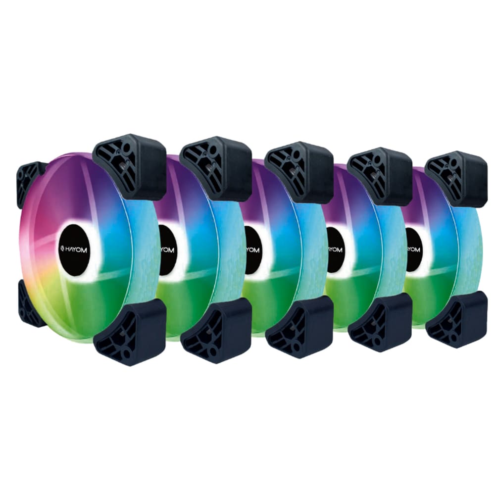 Kit 5 Cooler Fan Hayom FC1306 RGB 120mm 12cm S/Controladora - FC1306