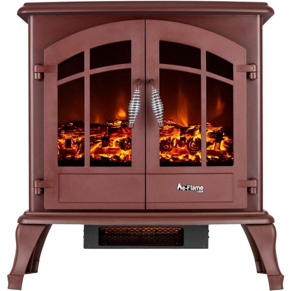 Lareira Elétrica com Chamas 3D Ajustáveis, 750W 1500W, 110v, E Flame USA, Preto