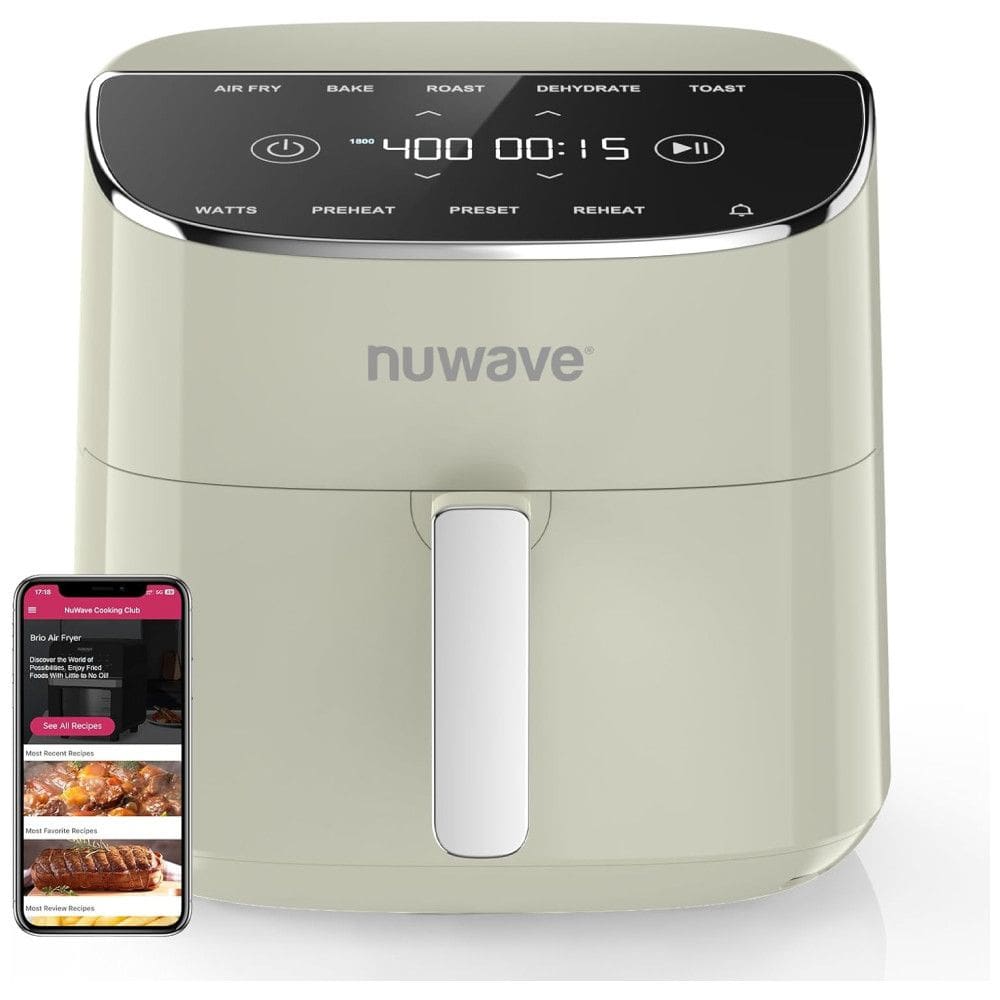 Fritadeira Air Fryer Nuwave Brio Plus 7,5L, sem PFAS, 7 funções digitais: fritar, assar, grelhar, desidratar, torrar, reaquecer, 150 predefinições