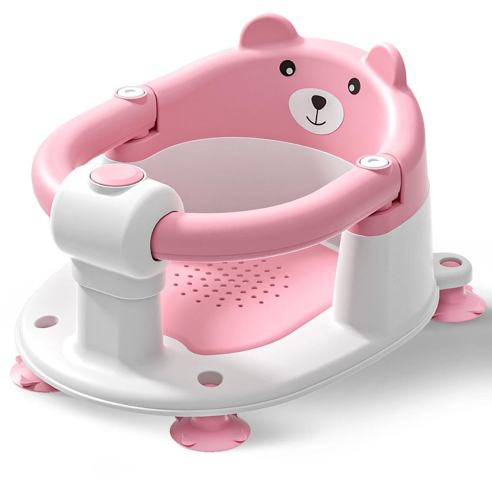 Assento de banho de bebê Tavlshero para bebês de 6 meses ou mais rosa