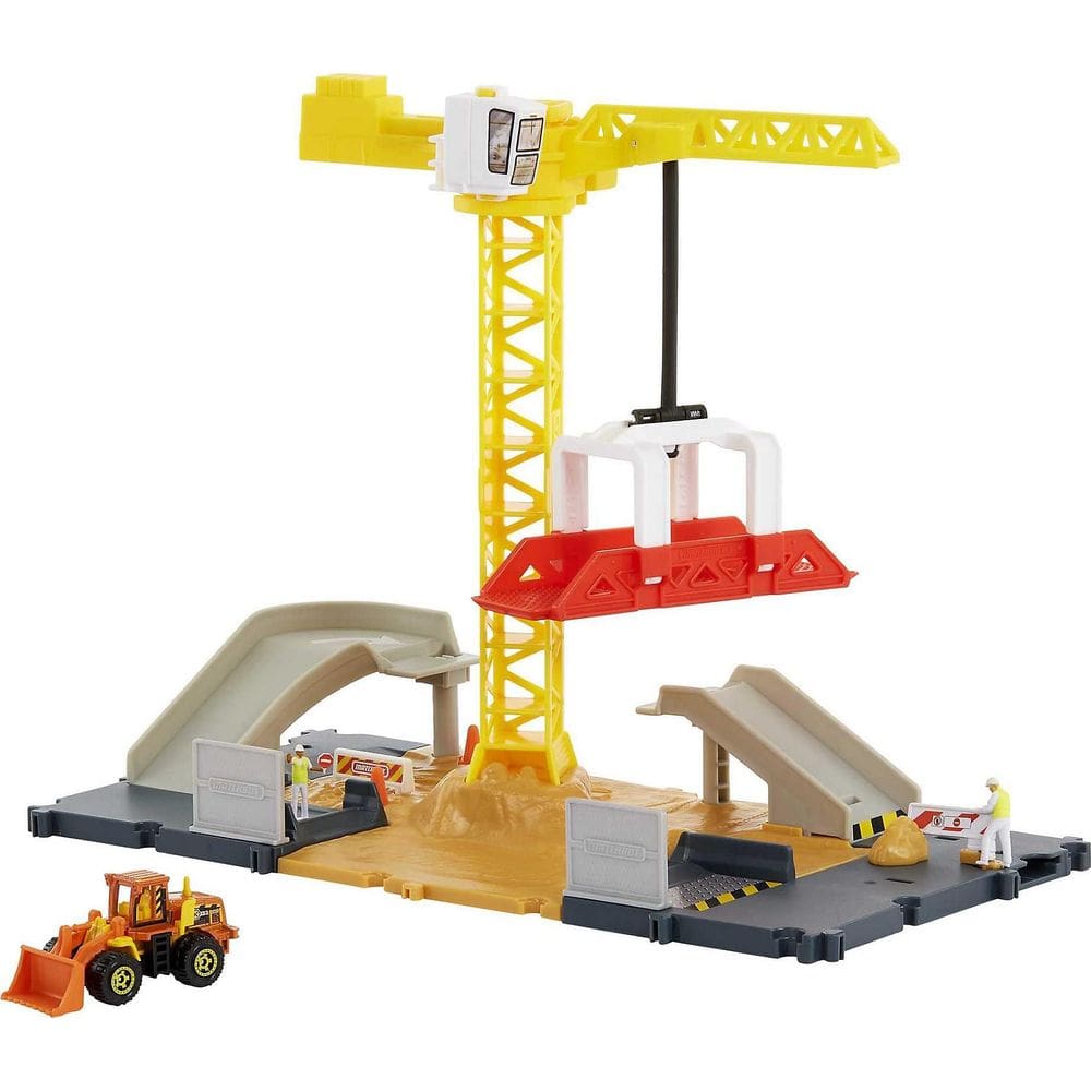 Conjunto de jogos de construção Matchbox Action Drivers com escavadeira