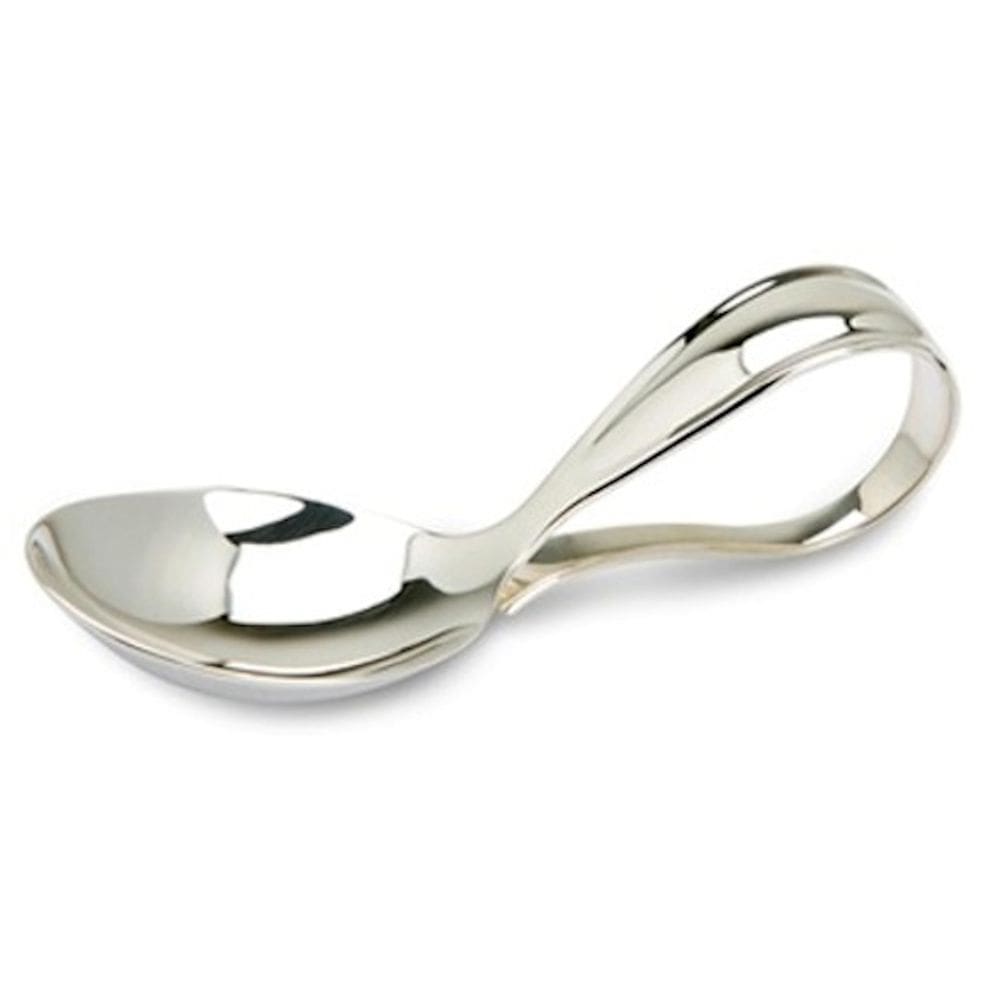 Colher de alimentação para bebês Krysaliis Sterling Silver Bent Curved