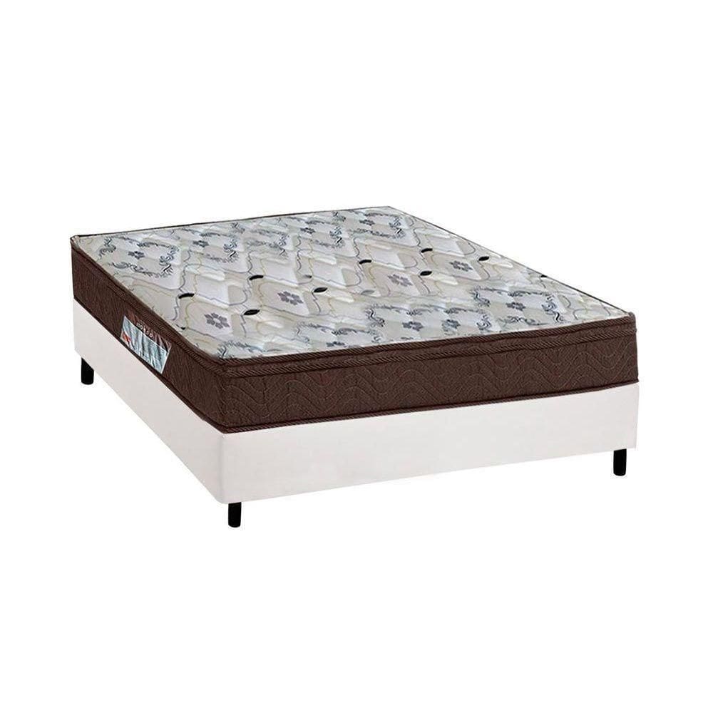 Cama Box Viúva: Colchão Espuma Ortobom D45/Ep Fort Tech Iso 150 Mega Firme + Base White(128X188)