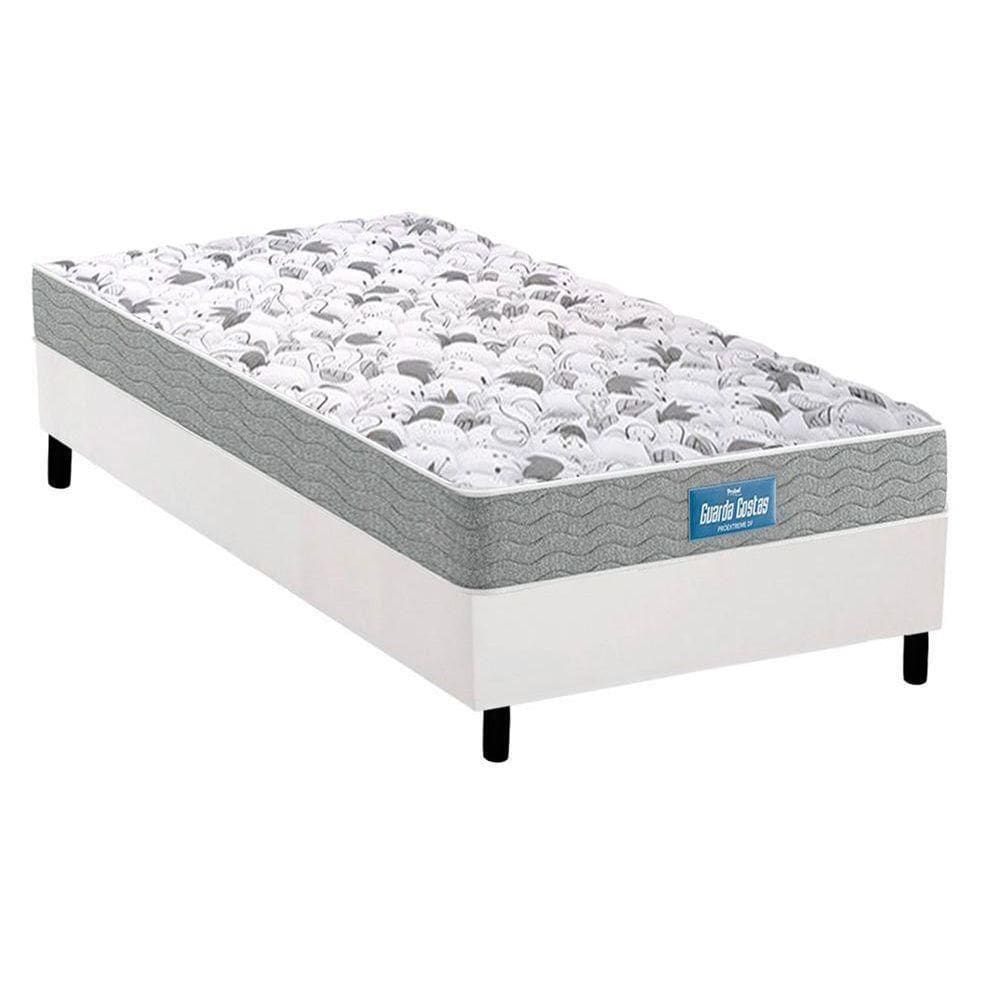 Cama Box Solteiro: Colchão Espuma D45 Probel /Ep Anatômico Plus + Base White(88X188)