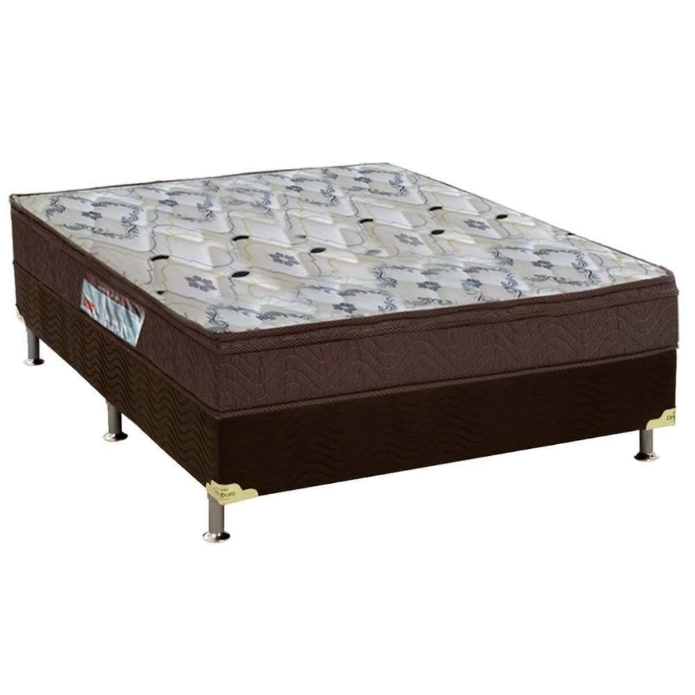 Cama Box Viúva: Colchão Espuma D45 Ortobom /Ep Fort Tech Iso 150 Mega Firme + Base Brown(128X188)