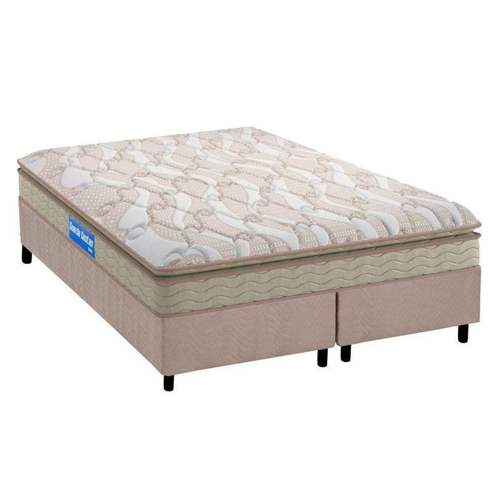 Cama Box Queen: Colchão Espuma D45 Probel Guarda Costas + Base Crc Suede Clean(158X198)